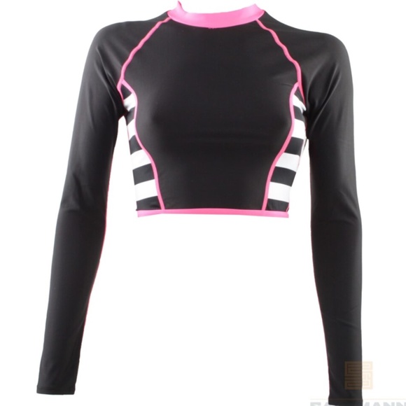 Juicy Couture Sport- Rash Guard Swim Top (S) Black - Picture 5 of 9